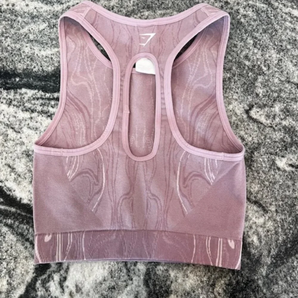 GYMSHARK Mercury Seamless Crop Tank sports bra‎ in lavender racerback size XS